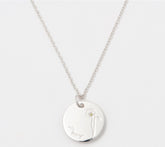 Diamonique Sterling Silver Poppy Birthflower Pendant Necklace 16"